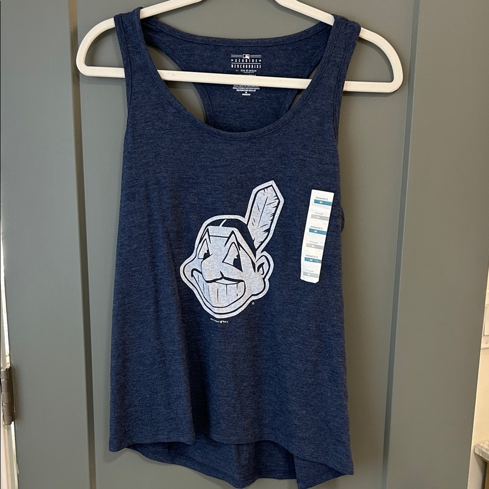 Cleveland baseball Tank Top navy size medium New!